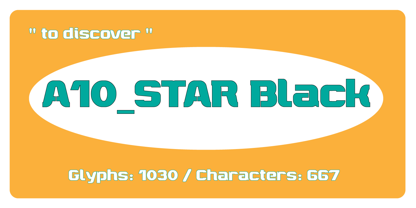 Beispiel einer A10 STAR Black Regular-Schriftart